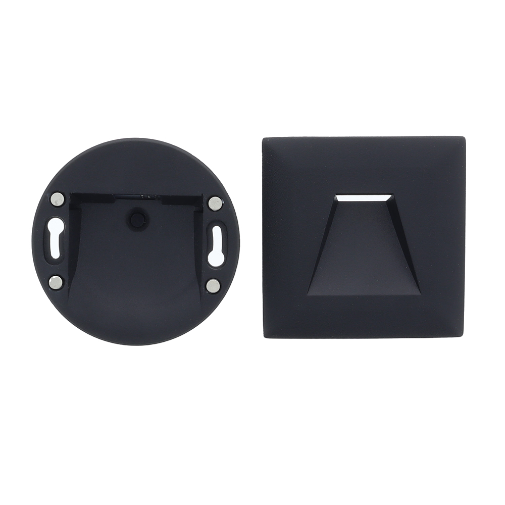 Vince LED trapverlichting CCT 3Watt vierkant ZWART IP65 doorlusbaar voor WCD inbouwdoos
