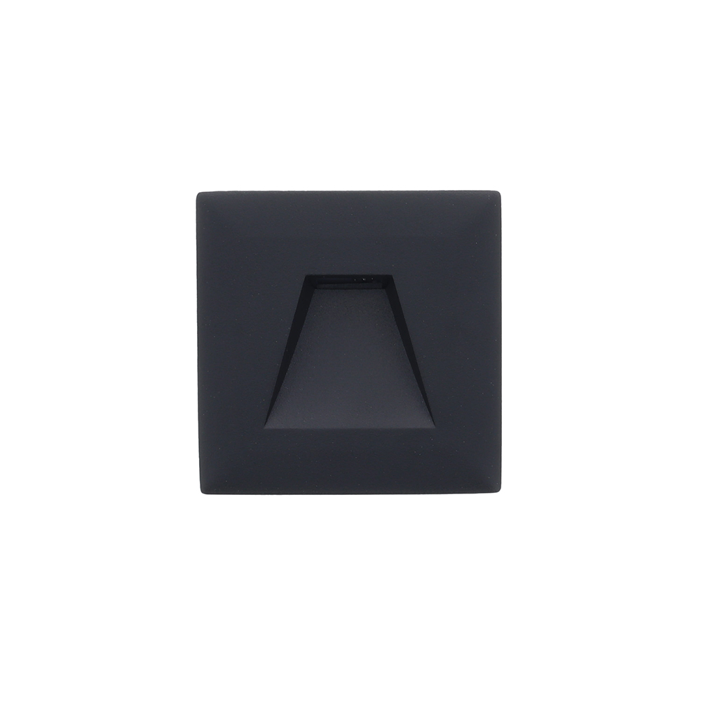 Vince LED trapverlichting CCT 3Watt vierkant ZWART IP65 doorlusbaar voor WCD inbouwdoos