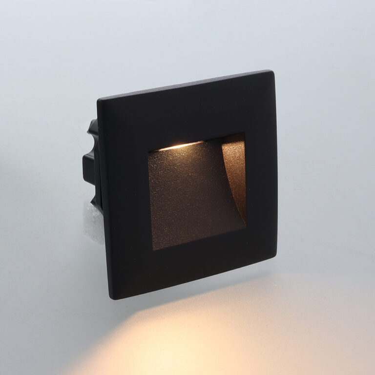 Vince LED trapverlichting CCT 3Watt vierkant ZWART IP65 doorlusbaar voor WCD inbouwdoos