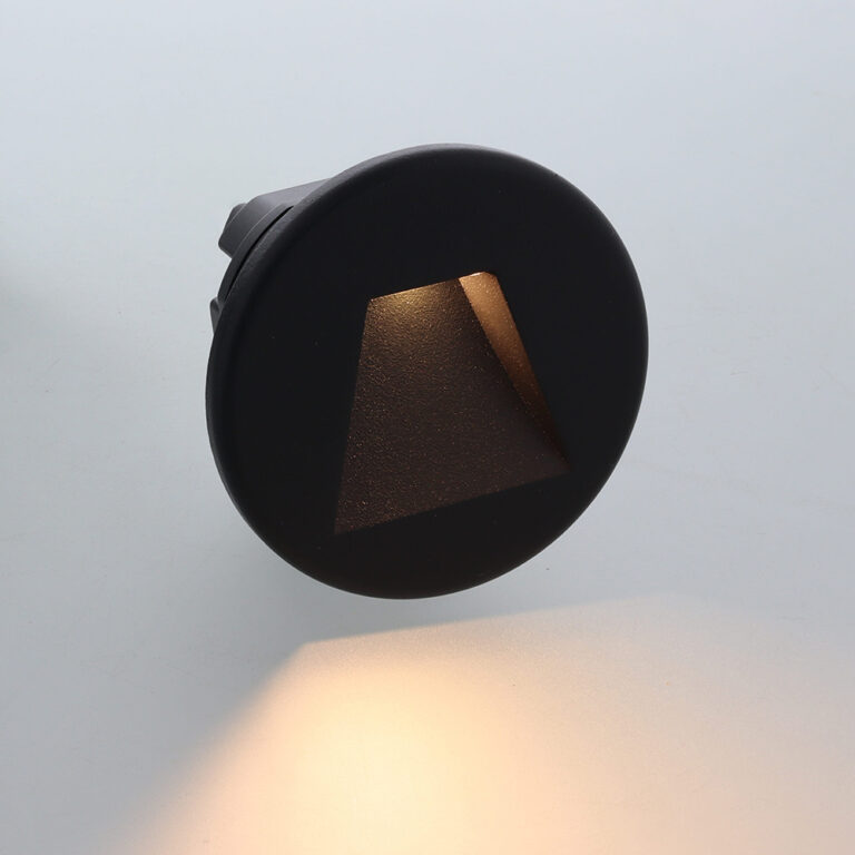 Vince LED trapverlichting CCT 3Watt rond ZWART IP65 doorlusbaar voor WCD inbouwdoos