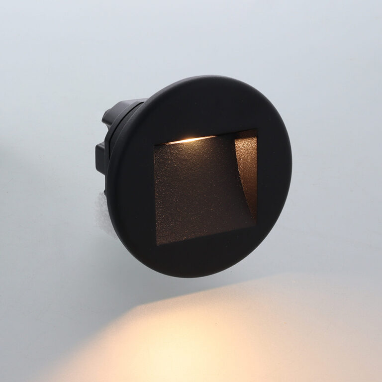 Vince LED trapverlichting CCT 3Watt rond ZWART IP65 doorlusbaar voor WCD inbouwdoos