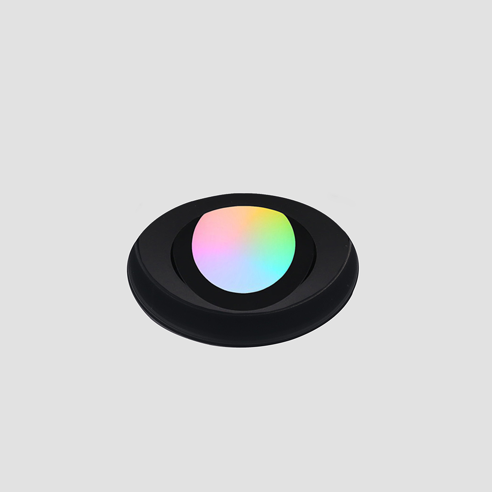 Zeno trimless Zigbee LED inbouwspot – ondiep 40mm, rond zwart, 5W, IP65, kantelbaar & dimbaar, White & Color
