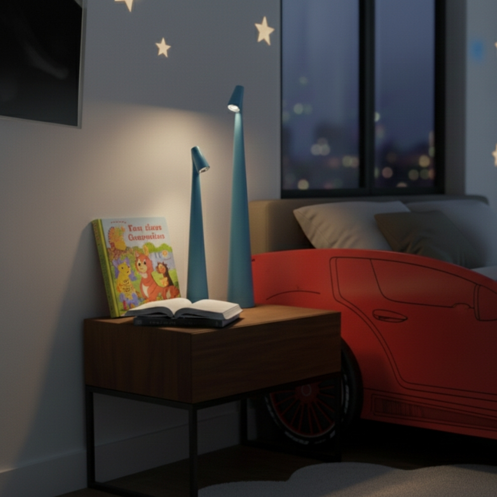Nordic LED Tafellamp – Hemelsblauw – 34 cm – Dimbaar