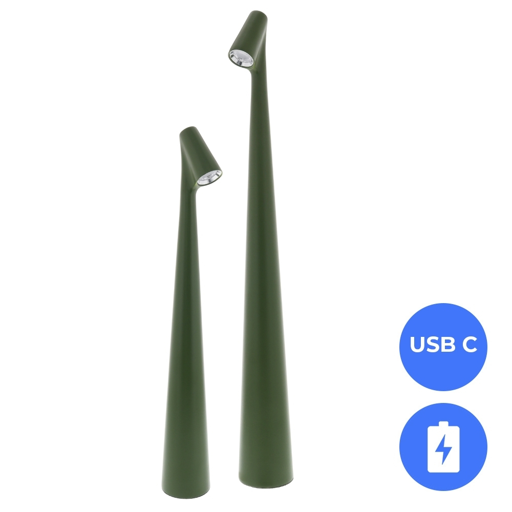 Nordic LED Tafellamp – Mosgroen – 34 cm - Dimbaar