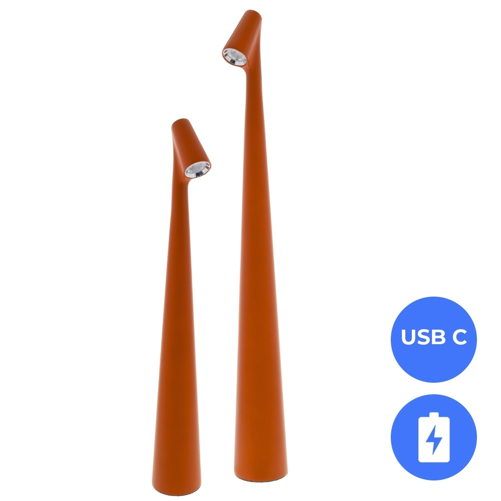 Nordic LED Tafellamp Set - Rooibos - 34 + 45 cm - Dimbaar afbeelding