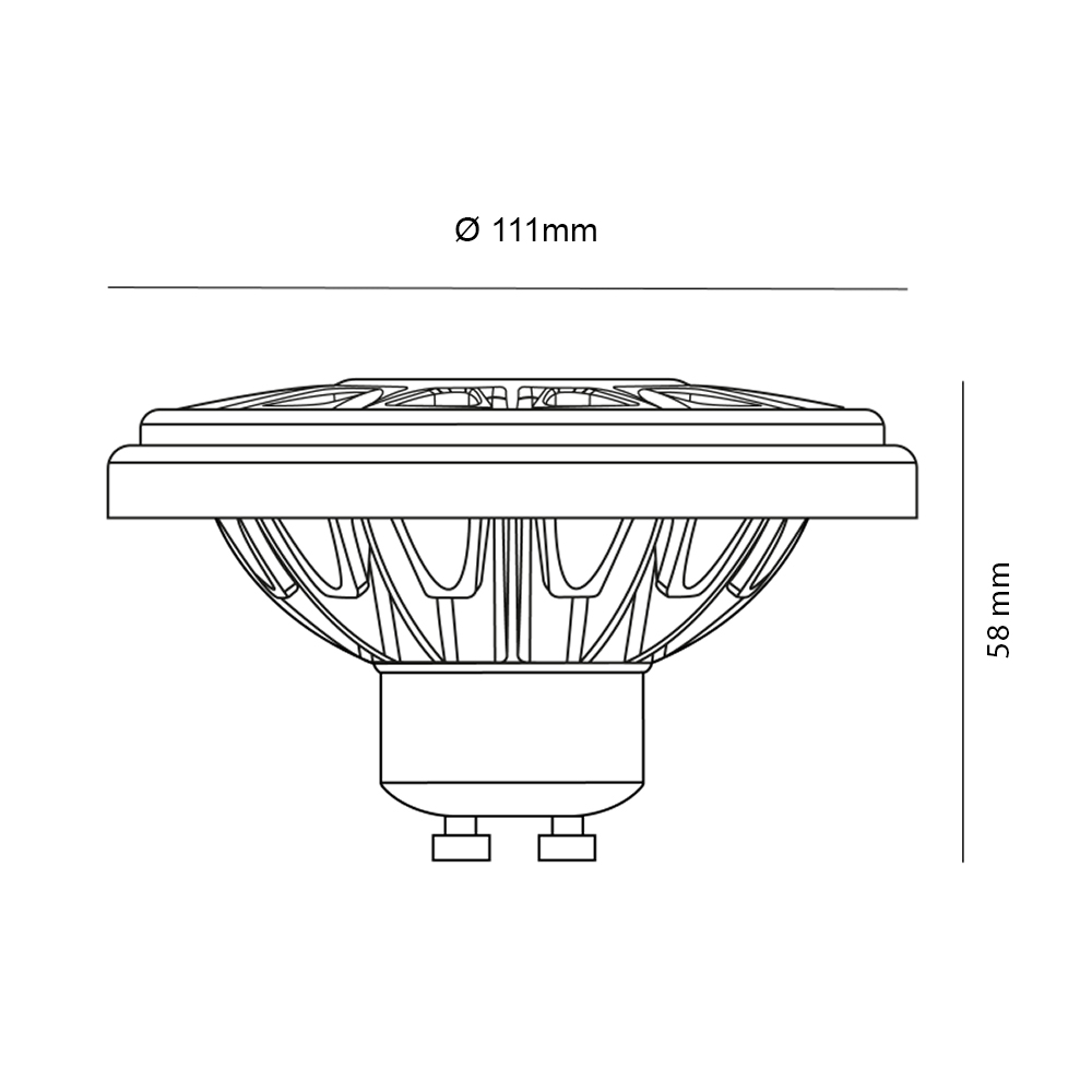 LED AR111 GU10 12Watt dimbaar 2700K