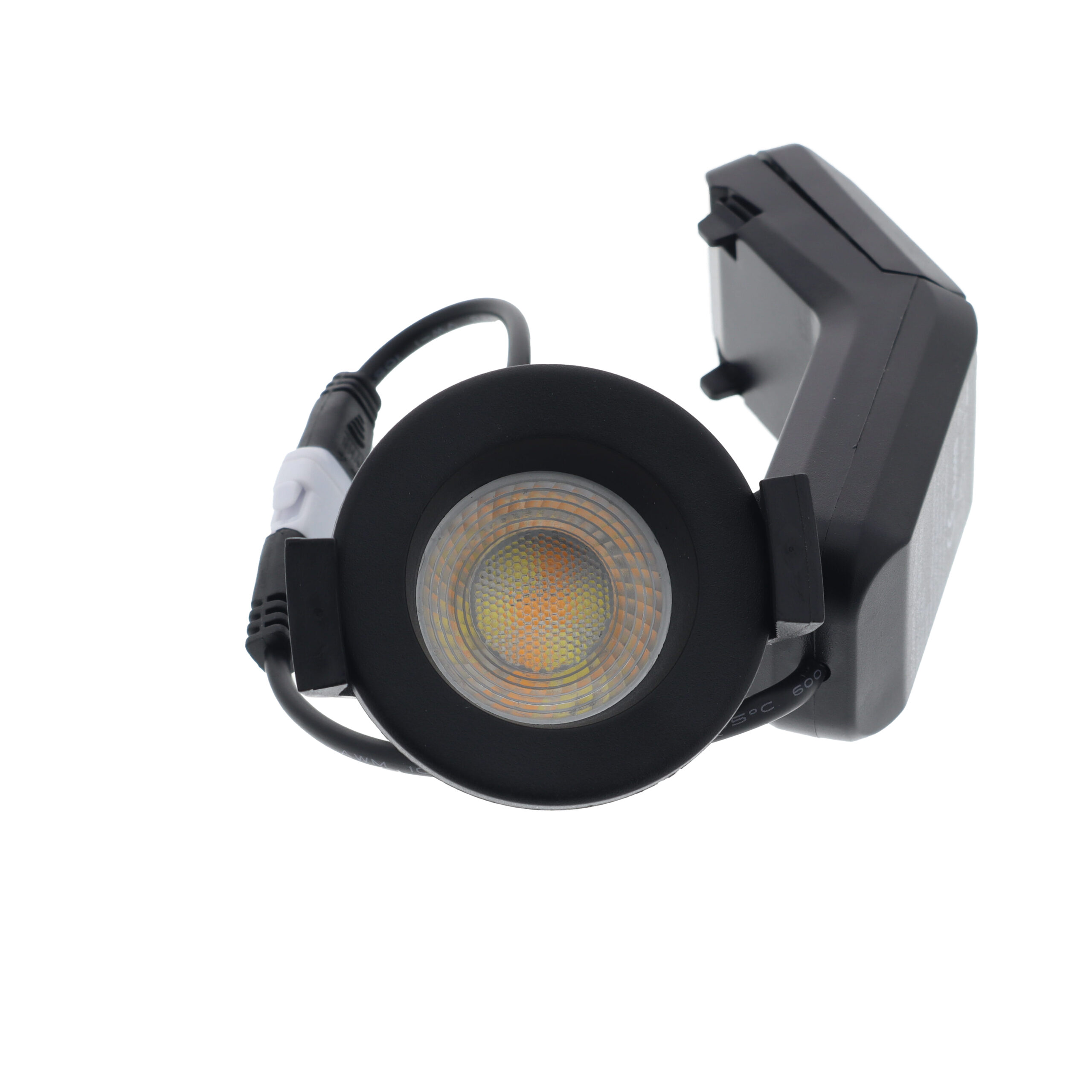 LED fire rated mini inbouwspot 4Watt rond ZWART IP65 dimbaar - CCT switch - 2700K - 3000K - 4000k - 5700K - brandvertragend