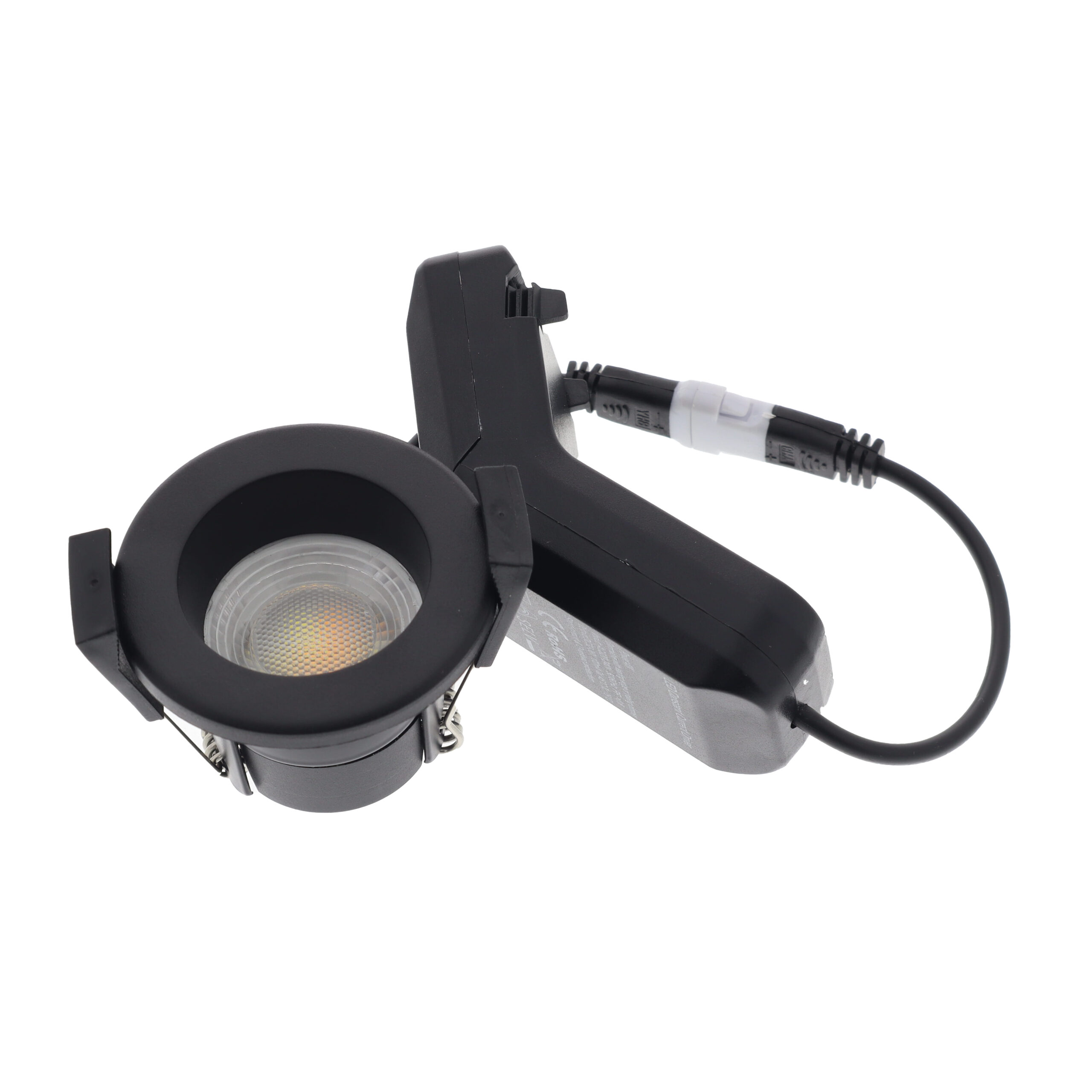 LED fire rated mini inbouwspot 4Watt rond ZWART IP65 dimbaar - CCT switch - 2700K - 3000K - 4000k - 5700K - brandvertragend