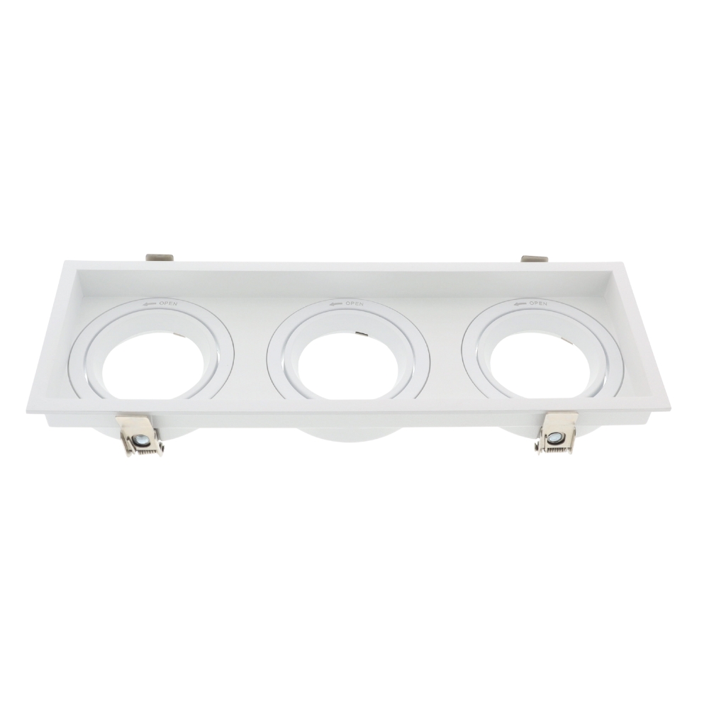 LED verdiept armatuur drievoudig vierkant / rechthoek WIT kantelbaar afbeelding