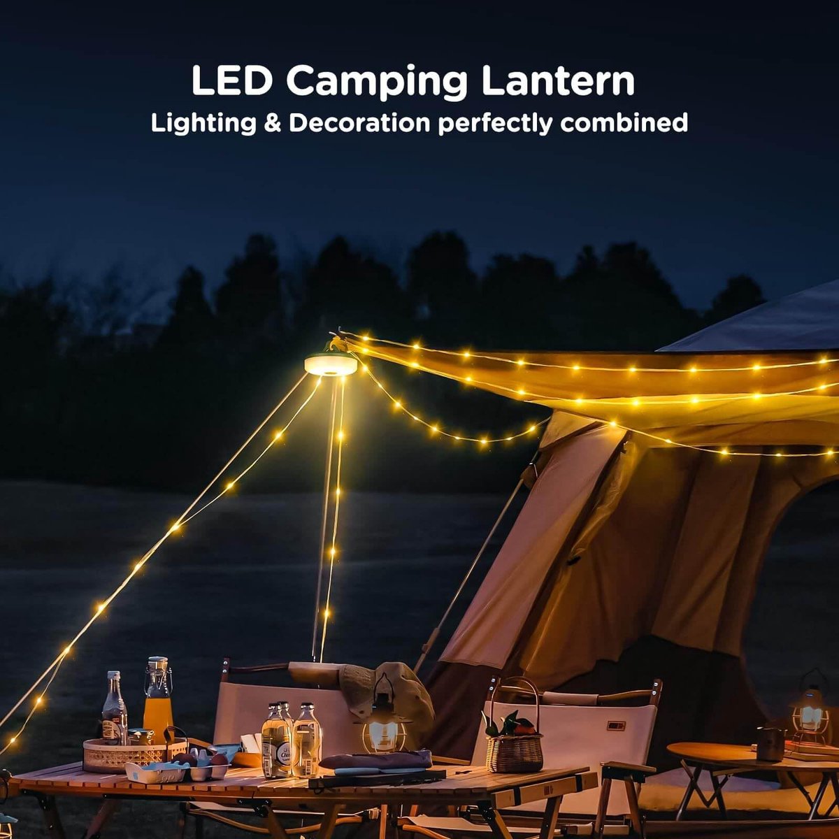 Camping Decoratieve Lichtsnoer | RGB | warm wit | 10 meter | 5W | 2200mAh