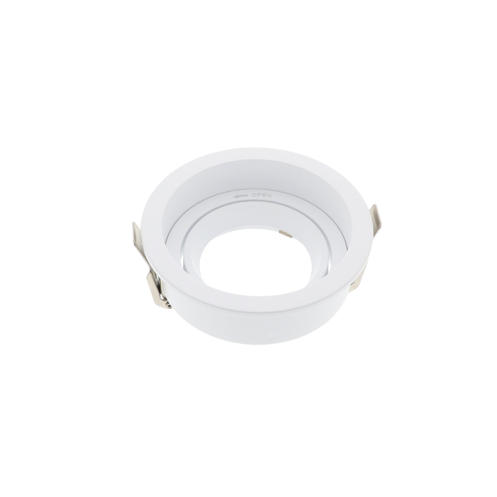LED verdiept armatuur enkel rond WIT kantelbaar