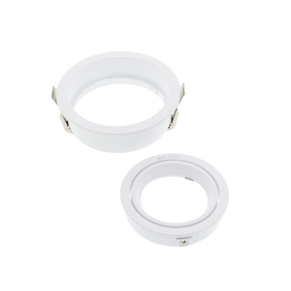 LED verdiept armatuur enkel rond WIT kantelbaar