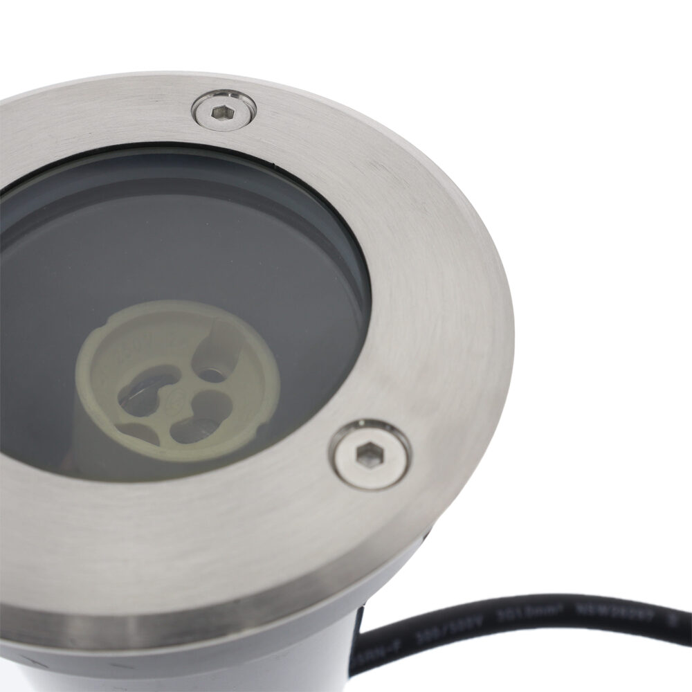 Mini LED grondspot GU10 Ø8cm – RVS armatuur – 230V – IP67 waterdicht rond