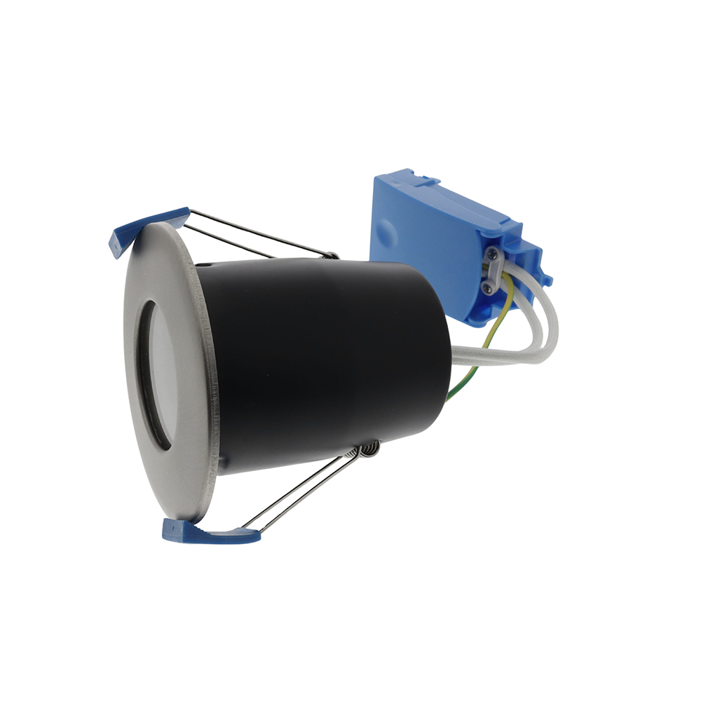 Fire rated inbouwspot armatuur GU10 rond NIKKEL IP65 - brandvertragend