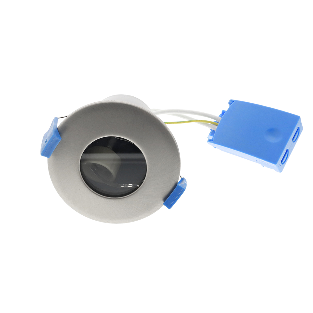 Fire rated inbouwspot armatuur GU10 rond NIKKEL IP65 - brandvertragend
