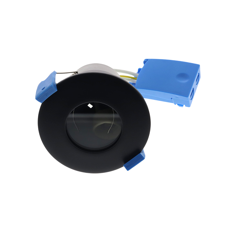 Fire rated inbouwspot armatuur GU10 rond ZWART IP65 - brandvertragend