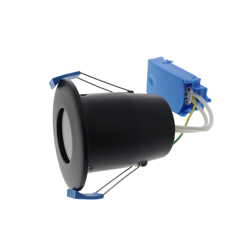 Fire rated inbouwspot armatuur GU10 rond ZWART IP65 - brandvertragend