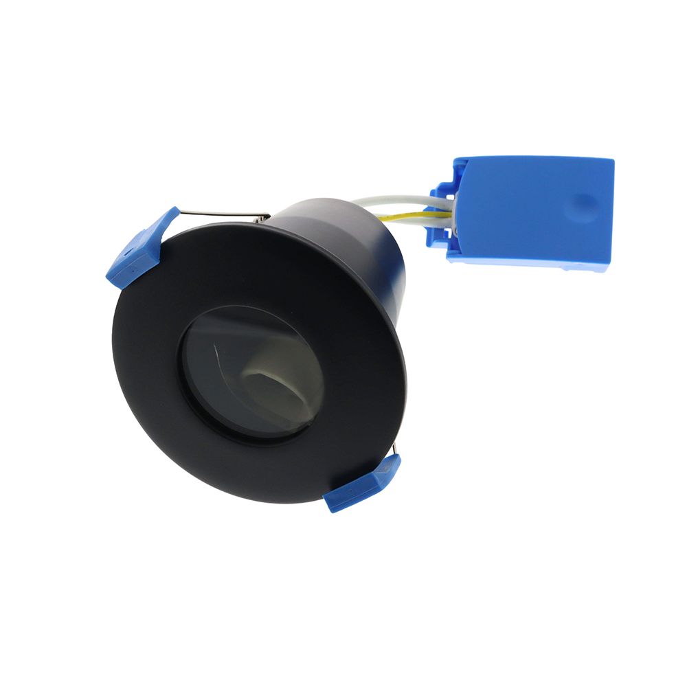 Fire rated inbouwspot armatuur GU10 rond ZWART IP65 - brandvertragend