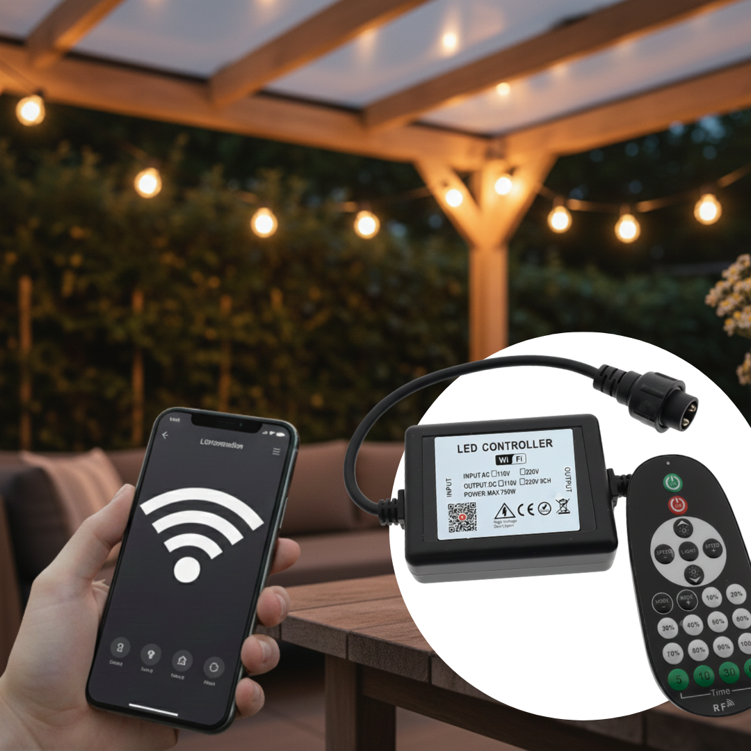 Wi-Fi dimmer met afstandsbediening voor prikkabel afbeelding