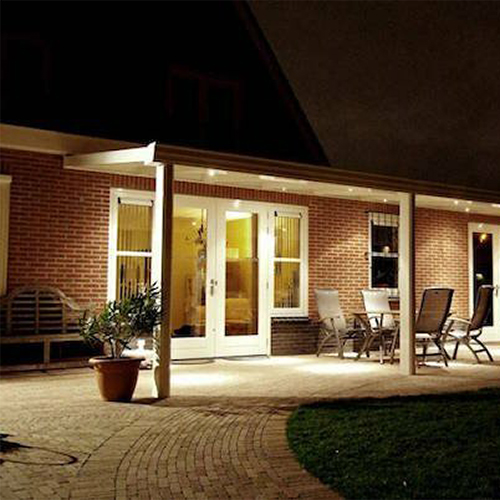 Grijze LED veranda / overkapping / tuinhuis inbouwspots - set van 12 dimbare IP65 spots 12Volt 2700K warm wit