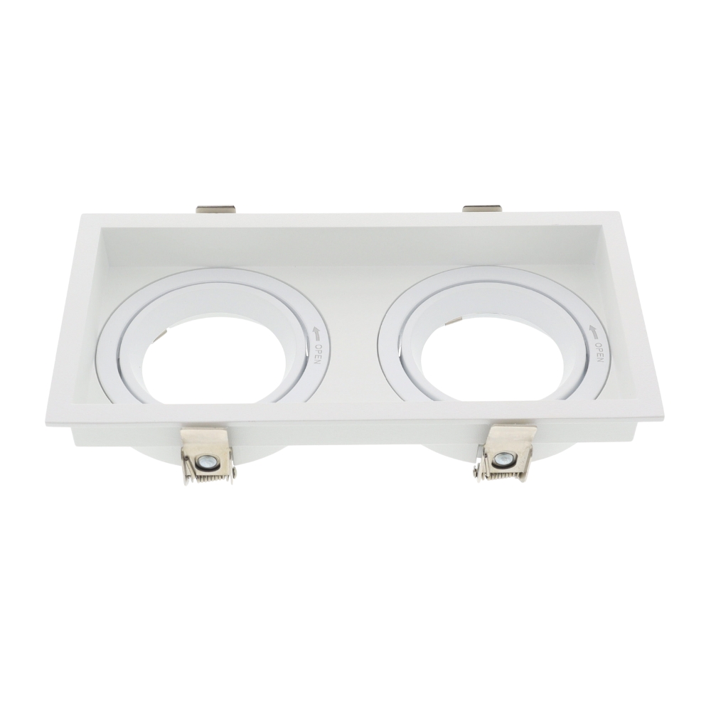 LED verdiept armatuur dubbel vierkant / rechthoek WIT kantelbaar afbeelding