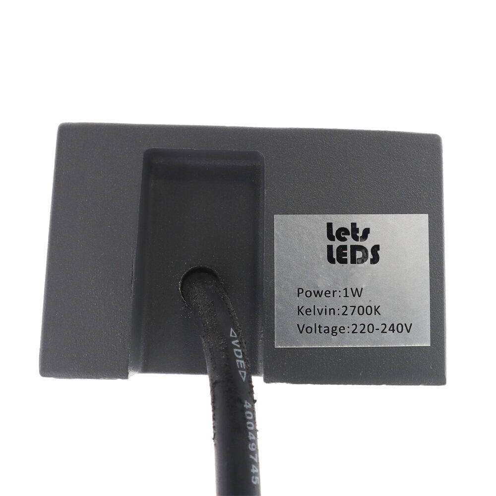 Hoekverlichting voor trede - IP65 - 1Watt - warm wit - 2700K - 230Volt