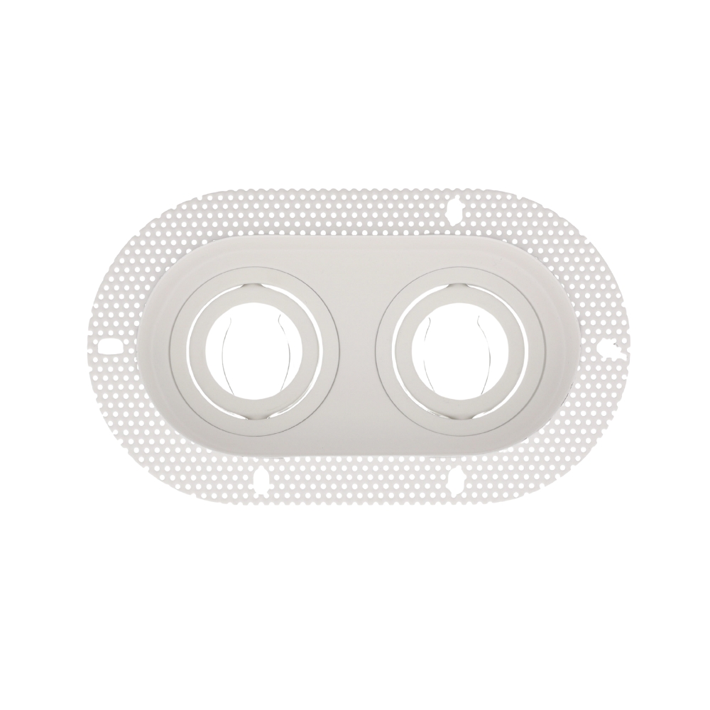 LED trimless stucframe spot armatuur dubbel rond WIT kantelbaar