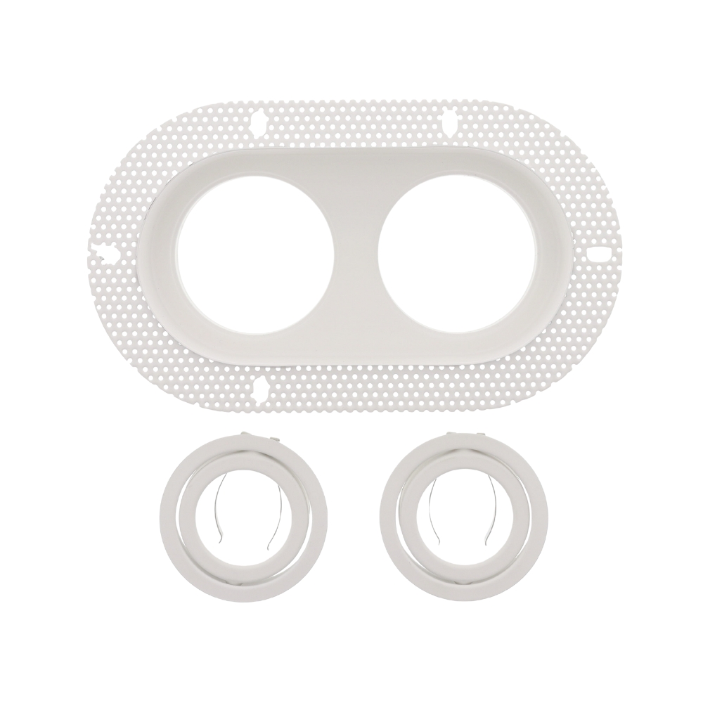 LED trimless stucframe spot armatuur dubbel rond WIT kantelbaar