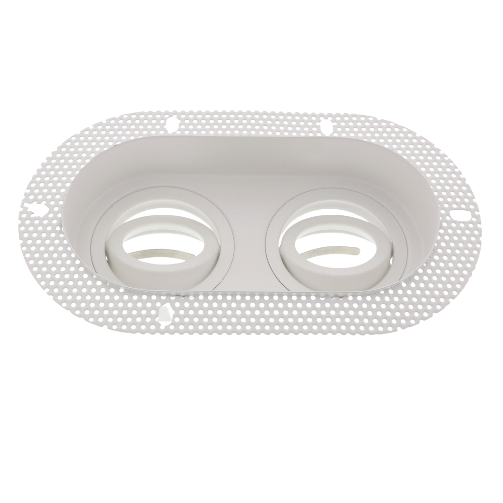 LED trimless stucframe spot armatuur dubbel rond WIT kantelbaar afbeelding