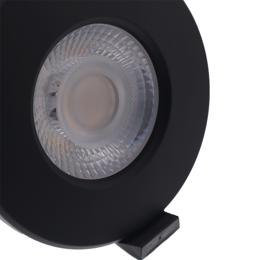 LED fire rated inbouwspot 5W rond ZWART IP65 dimbaar – CCT switch – 2700K – 3000K – 4000K – interne driver – brandvertragend