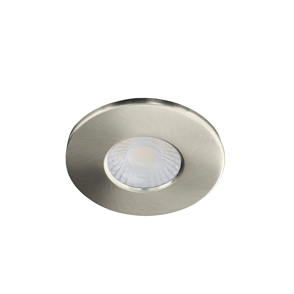 LED fire rated inbouwspot 5W en 7W rond NIKKEL IP65 dimbaar - CCT switch - 2700K-3000K-4000K-5700K - wattage instelbaar - interne driver - brandvertragend