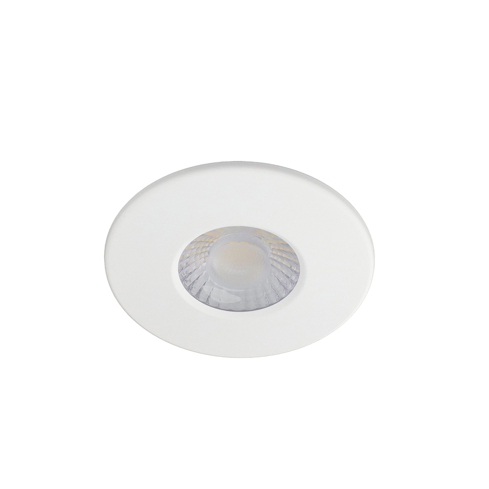 LED fire rated inbouwspot 5W en 7W rond WIT IP65 dimbaar - CCT switch - 2700K-3000K-4000K-5700K - wattage instelbaar - interne driver - brandvertragend afbeelding